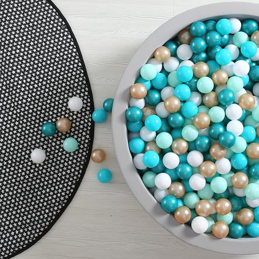 GOGOSO Ball Pit Balls 100, Soft Plastic Balls for Kids Play Pin Balls Babies Toddlers Children for 1 2 3 4 5 7 8 Years Old,5 Green Colors,2.2nches