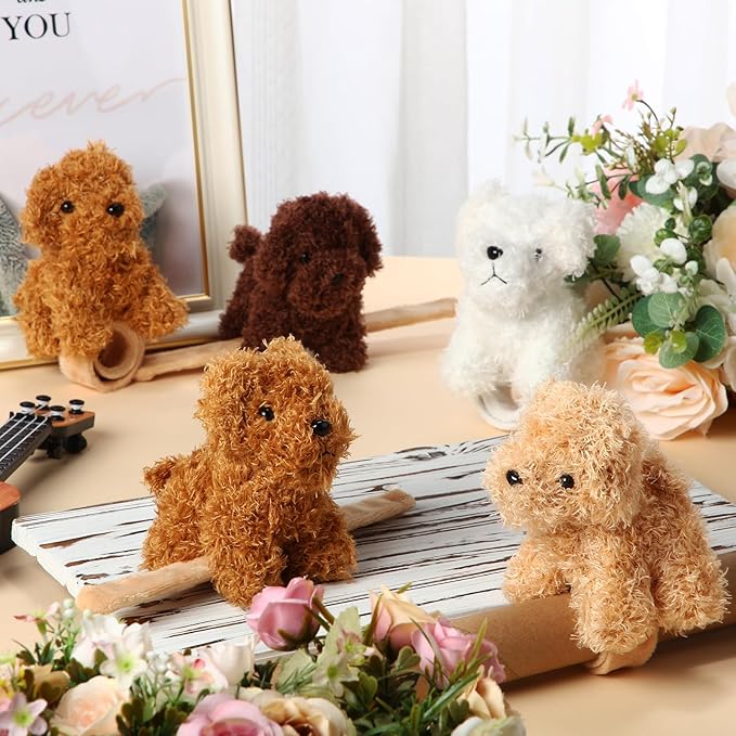 Ceenna 16 Pcs Valentine's Day Puppy Stuffed Animal Slap Bracelets Colorful Puppy Slap Bracelets 8.66 Inch Adorable Puppy Slap Wrist Bracelets Bulk for Birthday Party Favors Goodie Bag Fillers