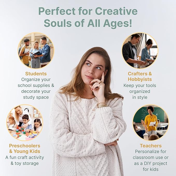 DIY Wooden Desk Organizer with Drawers – Unfinished 4-Drawer Desktop Storage Box – Personalizable Wood Desk Organizer for Crafts, Office, or Home – Compact Wooden Storage Drawers Ready to Decorate