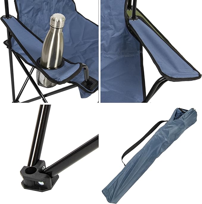 CAMP & GO Portable Max Quad Camping Cup Holders and Carrying Bag Chair
