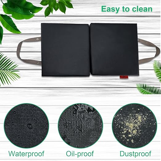 Extra Thick Soft Kneeling Pad for Men and Women, Waterproof Gardening Pads with Memory Foam, Yoga or Exercise Cleaning Knee Cushion, Collapsible Kneeling Mat Non-Slip Bottom, Garden Gifts Black