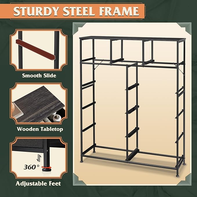 WLIVE Storage Organizer Unit with 11 Fabric Bins, Storage Drawers Organizer with Steel Frame, Tall Storage Tower Organizaton for Living Room, Hallway, Office, Charcoal Black