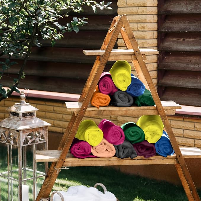 Kinlop Fleece Blanket Bulk 60 x 50 Inch Soft Lightweight Fleece Cozy Blanket Warm Throw Plush Pet Throw for Bed Couch Sofa Home Office Wedding Gifts Travel Camping(Vibrant Color,40 Packs)