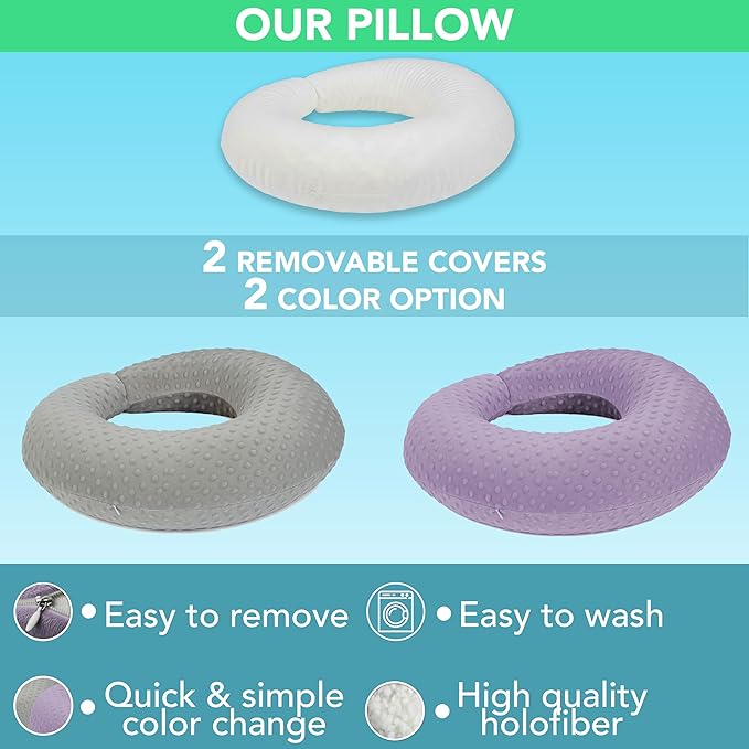 ZENHOFF Reading, Relax & Gaming Support Pillow for Couch – Soft Arm Cushion for Teens, Women & Adults – Perfect for Casual Gaming, Reading, Tablet Use & TV Watching (2 Covers, Purple+Grey)