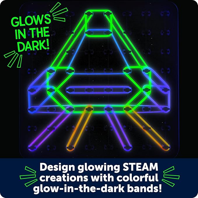 Learning Resources STEM Explorers Geo-Glow Art Kit - STEM Toys for Kids, Glow in The Dark Toys, STEM Classroom Must Haves, Gift for Kids Ages 5+