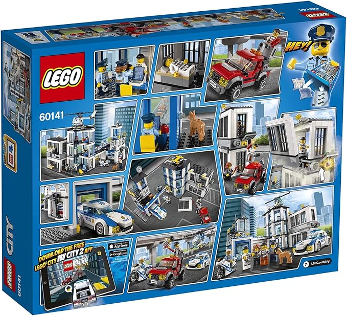 City Police Station Building Set, Toy Helicopter Car & Motorbike, Police Toys