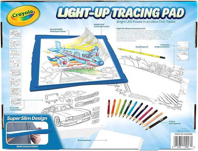 Crayola Light Up Tracing Pad - Blue, Tracing Light Box for Kids, Drawing Pad, Toys for Kids, Gift for Boys & Girls, Ages 6, 7, 8