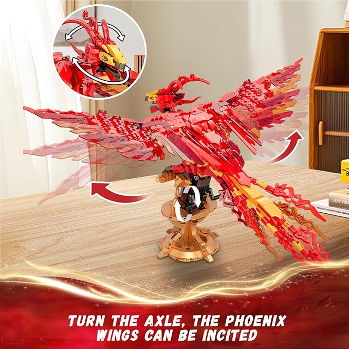 YEECHAO Harry Fire Phoenix Building Set, Magic Potter Phoenix Collection Model for Adults, Compatible with Lego Bird, Ideas HP Building Toy Gift for Kids Boys and Girls Ages 6+ (938 PCS)