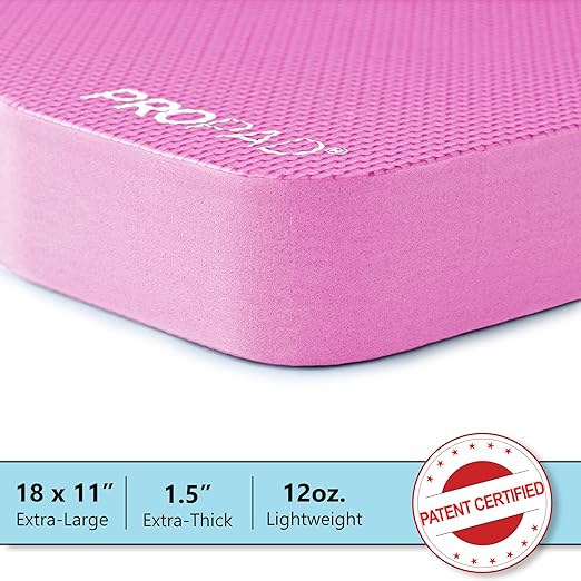 Thick Kneeling Pads, Garden Kneeler for Gardening, Bath Kneeler for Baby Bath, Kneeling Mat for Yoga, Knee Pad for Work, Extra Large (XL) 18 x 11 x 1.5 Inches, Pink (Pack of 2)