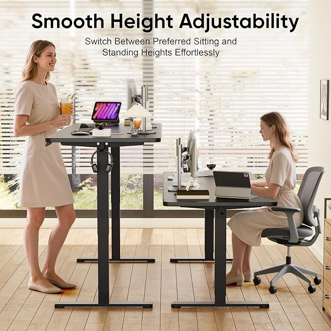 Monomi Electric Standing Desk, 79 x 31.5 inches Height Adjustable, Ergonomic Home Office Sit Stand Up Desk with Memory Preset Controller (Black Top/Black Frame)