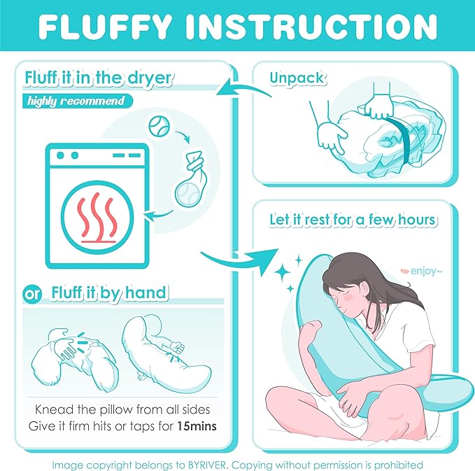 BYRIVER 43" Pink Purple Cute Body Pillow for Side Sleeping Women Girl, C Shaped Pregnancy Pillow for Neck Shoulder Hip Pain Relief, Pillow Between Knee Leg, Gifts for Mom (Zi-XL)