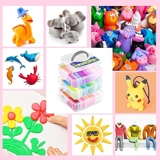 Aestd-ST Polymer Clay Kits 72Colors, Modeling Clay for Kids, Non-Stick Molding Oven Bake Clay with 20 Sculpting Tools and 82 DIY Accessories, Craft Gift for Children and Adults.