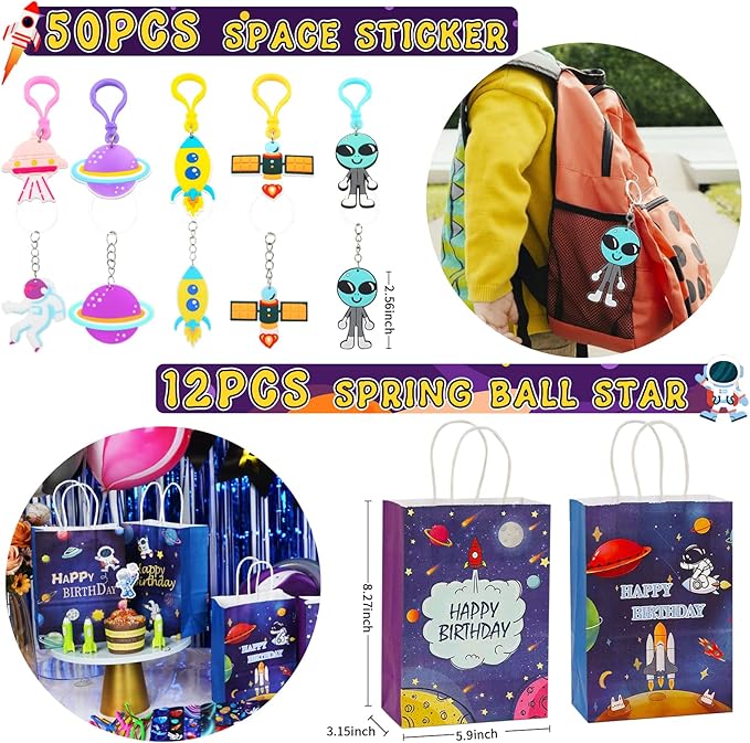 Astronaut Galaxy Outer Space Themed Party Favors for Kids, Party Supplies for Boys Birthday Party Decorations