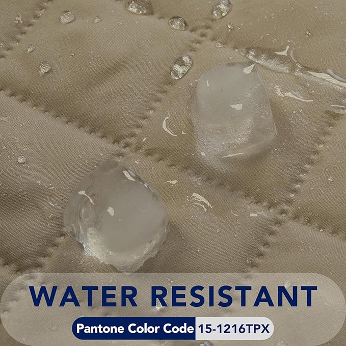 PureFit Reversible Quilted Sofa Cover, Water Resistant Slipcover Furniture Protector, Washable Couch Cover with Non Slip and Elastic Straps for Kids, Dogs, Pets (Oversized Chair, Beige/Beige)