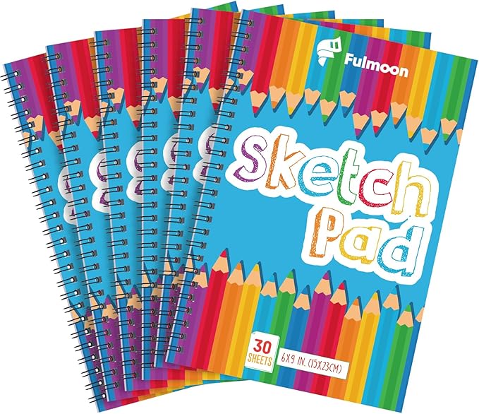 Fulmoon 25 Pcs Operation Christmas Bulk Drawing Pad for Kids 30 Sheets Drawing Paper Coloring Sketch Book Art Supplies for Adults Crayons Pencils School Office Christmas Art Supplies, 6 x 9 Inch