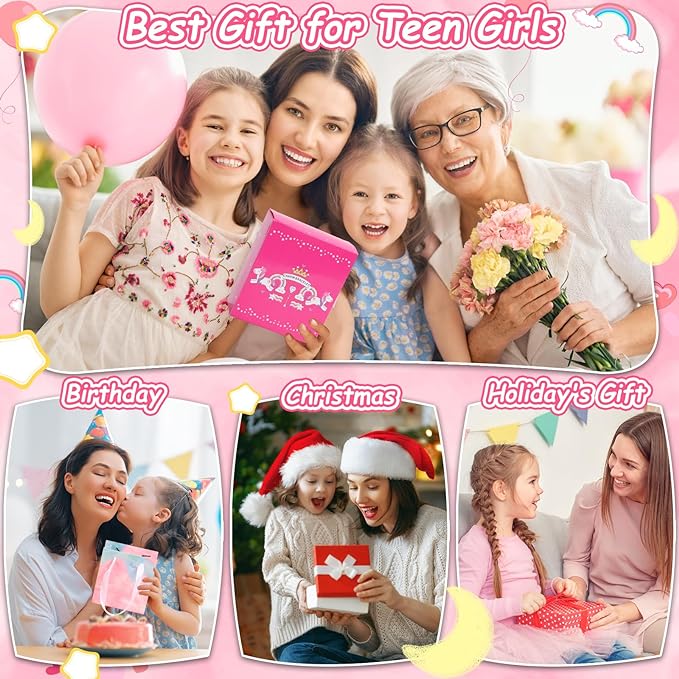 Charm Bracelet Making Kit for Girls, 140 PCS DIY Craft Bead Sets Jewelry Making Kit for Teen Girls Age 8-12, Portable Bracelet Organizer Gift Box for Teenage Birthday Christmas Stocking Gift