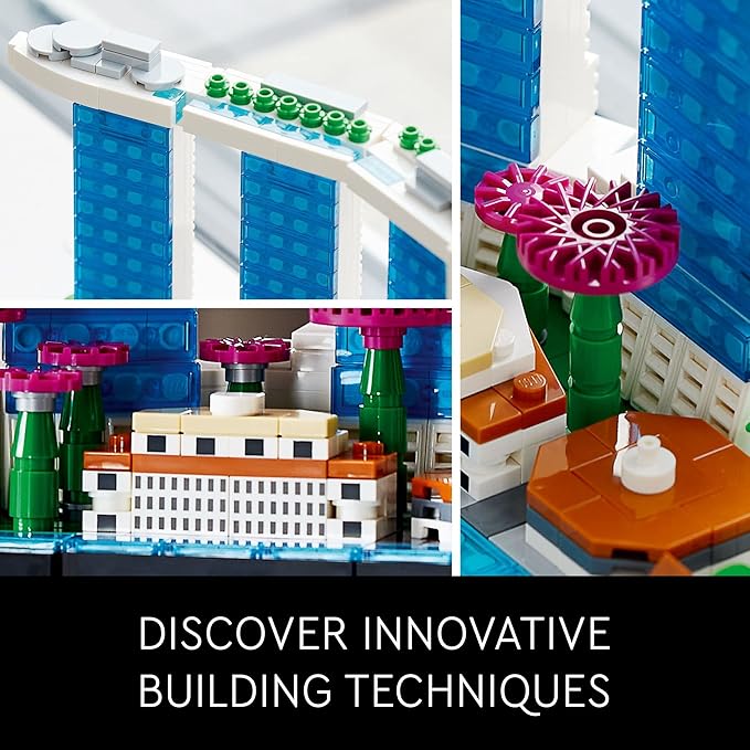 LEGO Architecture Singapore 21057 Building Set - Skyline Collection, Architecture Construction Model for Home and Office Décor, Gift Idea for Adults