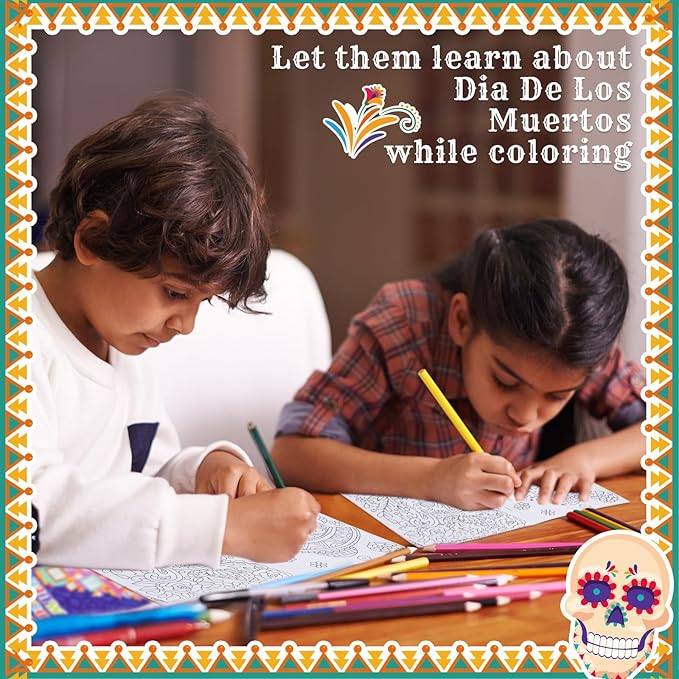 Coloring Book for Adult Coloring Book Bulk, DIY Art Coloring Book for Adult Drawing Book with Flower Words for Party Favors Goodie Bag Filler(72 Pcs,Day of the Dead)