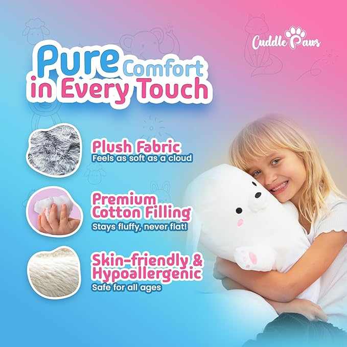 Big Bunny Plush Body Pillow for Kids | Long Stuffed Animal Cuddle Pillow | Soft Hugging Toy | Plushie Gift for Girls & Boys | Long Plush Body Pillow for Sleep & Comfort | Medium, 35 Inches
