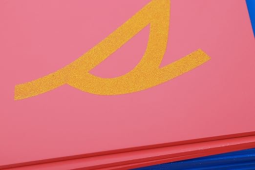 Adena Montessori Lower Case Sandpaper Letters - Cursive -Without Box Cursive Wooden Letters for Kids Language Learning