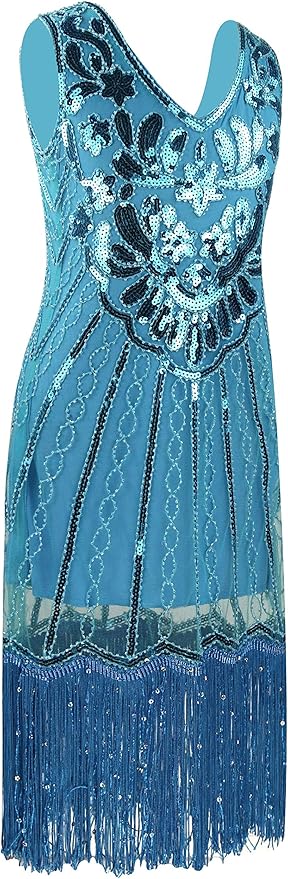 1920's Sequins Flapper Dress Children's Day Gift Party Halloween Costumes for Girls Accessories Set
