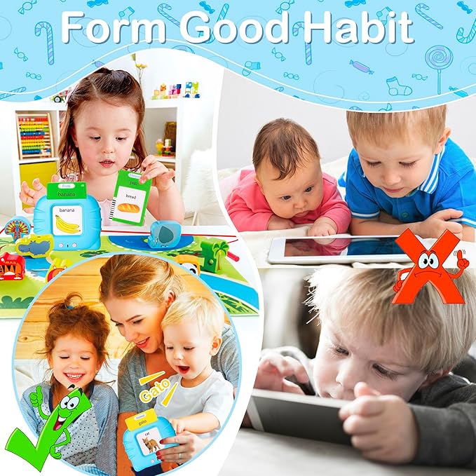 510 Spanish Flash Cards for Kids 3+Years,Pocket Speech for Toddlers,Autism Sensory Toys,Learning Montessori Toys,Speech Therapy Toys for Kids Toddlers