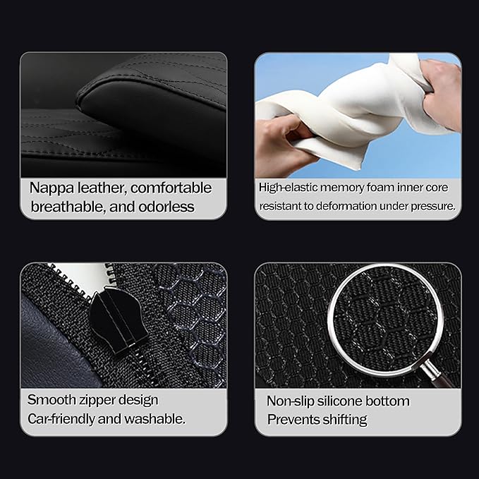 POKSRI Car Center Console Cover/pad PU Leather,Universal Armrest mat, Adjust Driving Posture Cushion,Protector Box,Memory Foam,Relieves Shoulder/arm Fatigue,Boosting Driving Safety