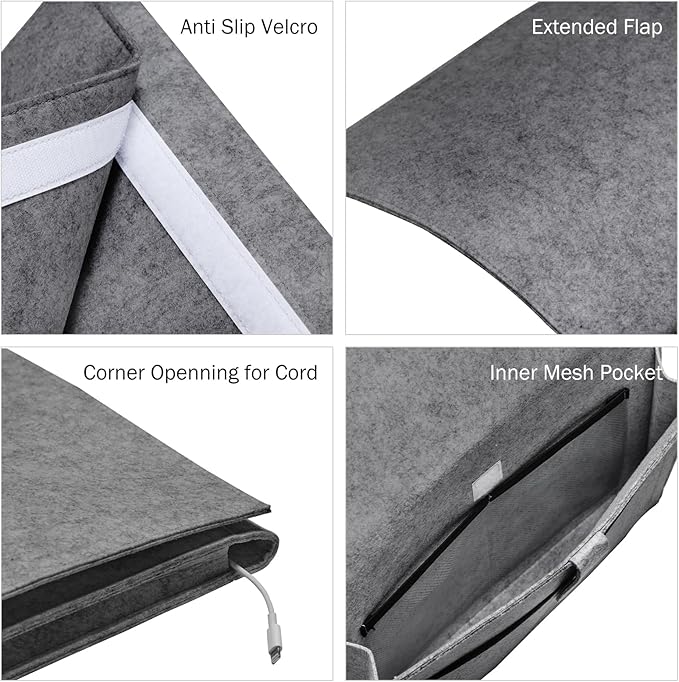 YOUDENOVA Bedside Caddy, Bedside Organizer for Dorm Room, Bunk Bed, Grey