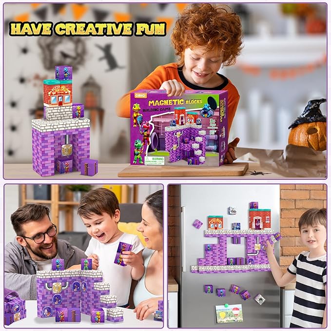 Magnetic Blocks Kids Toys, Magnetic Building Cubes - Creative STEM Sensory Autism Toys for 3+ Year Old Boys & Girls, Adventure Games Elements Magnet Toys for Ages 5-7 8-13