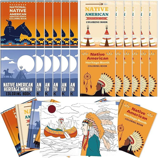 24 Pcs Native American Heritage Month Coloring Book Bulk Heritage Month Coloring Book Heritage Month Western Coloring Book Mini DIY Art Drawing Book for Gifts Party Supplies