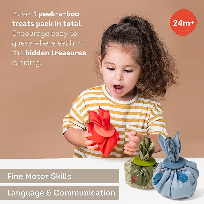 Taf Toys Peek-a-Boo What's Inside? Sensory Toy for Babies 18 Months & up, Montessori Tissue Toy for Color Matching & Fine Motor Skills Development, Baby Toy with Hidden Activity Toys