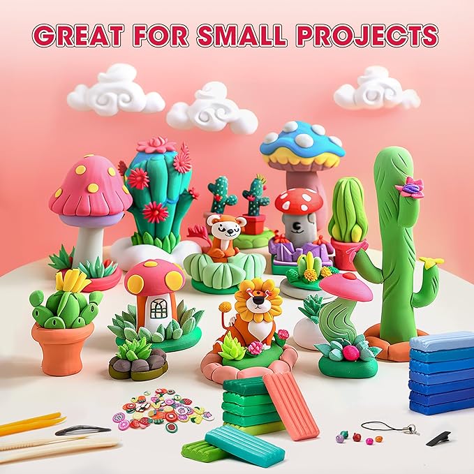 139 PCS Polymer Clay Kit with Sculpting Tools and Accessories, 58 Colors Non-Toxic Modeling Clay for Kids, DIY Oven Bake Clay, Arts and Crafts Gift Set for Kids Adults and Beginners