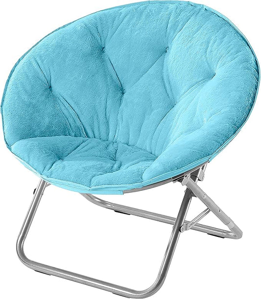 Urban Lifestyle Faux Fur Saucer Chair, Light Blue