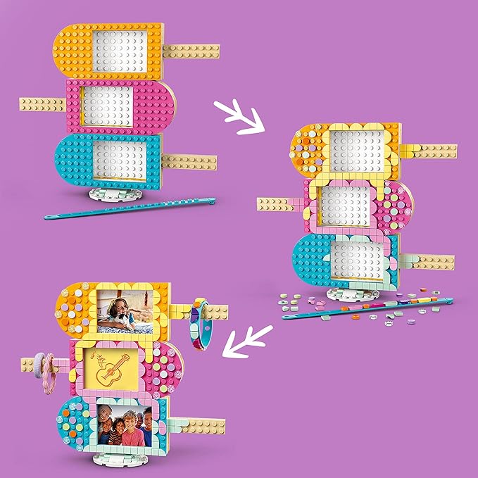 LEGO® DOTS Ice Cream Picture Frames & Bracelet 41956 Craft Kit; Customisable Holder for Photos or Jewellery for Ages 6+