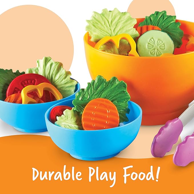 Learning Resources New Sprouts Garden Fresh Salad Set - 38 Pieces, Ages 18+ Months Pretend Play Food, Play Food for Toddlers, Toddler Kitchen Play Toys