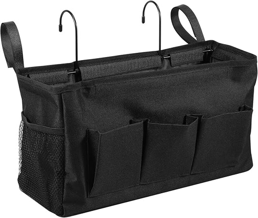 1PC Bedside Caddy, Bedside Storage Organizer for Top Bunk Bed Compartmental Oxford Cloth Versatile Large Capacity Bedside Hanging Bag Holder for Home Bedroom Dorm