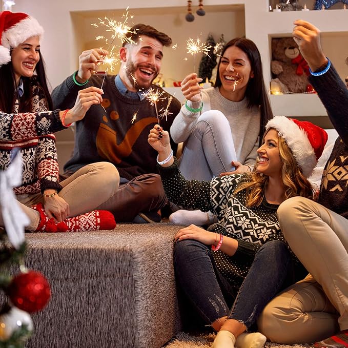 FEPITO 42 Pieces Christmas Silicone Wristbands Rubber Band Bracelets for Christmas Party Decoration Supplies 7 Merry Xmas Style