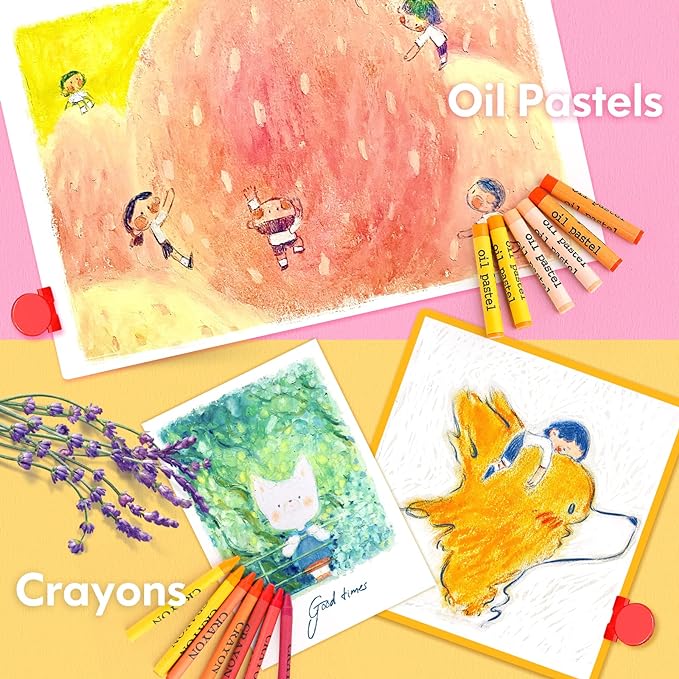 Soucolor Arts and Crafts, 283 Pieces Drawing Set Art Kits with Trifold Easel, 2 Drawing Pads, 1 Activity Coloring Book, Crayons, Oil Pastels, Watercolor Cakes, Colored Pencils, Watercolor Pens