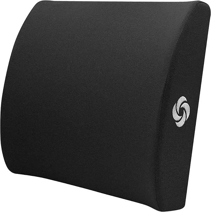 Samsonite Ergonomic Lumbar Pillow for Office Chair and Car Seat - Memory Foam Back Support Lumbar Pillow, Premium Cushion Chair Support for Lower Back Pain Relief and Versatile Use (Black)