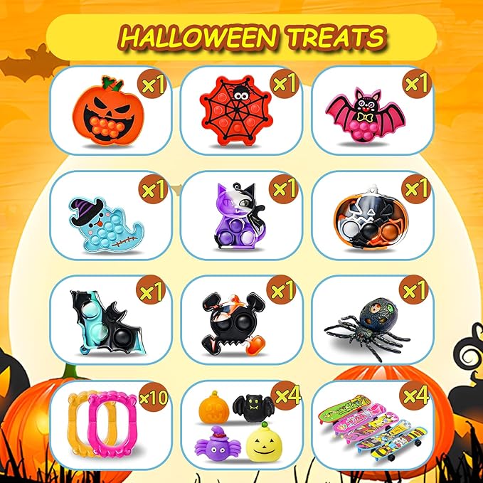 600 Pcs Halloween Party Favors for Kids, Fidget Toys Bulk, Prizes for Kids, Halloween Toys Treats Gifts, Carnival Treasure Classroom Prizes Box, Goodie Bag Stuffers, Party Toy Supplies