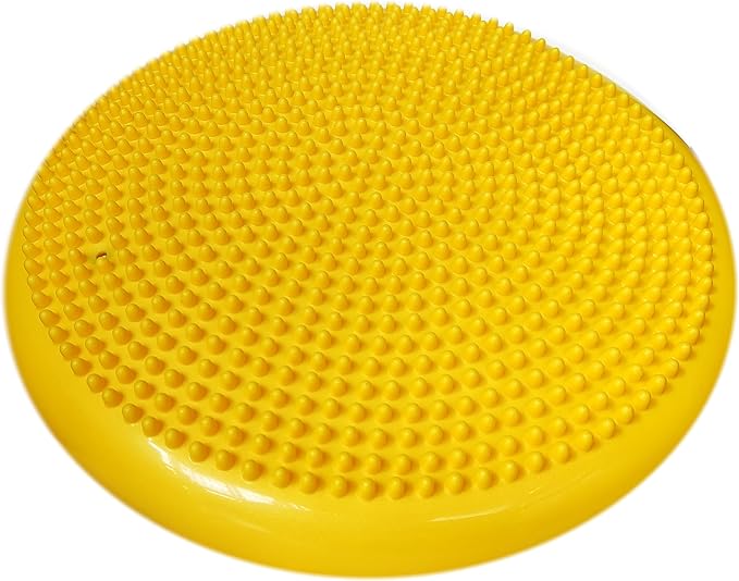 AppleRound Inflated Wobble Cushion with Hand Pump, Air Stability Board (Extra Thick), Core Balance Disc for Adults, Sensory Wiggle Seat for Kids, Flexible Seating for All Age, 13.5in / 34cm Diameter