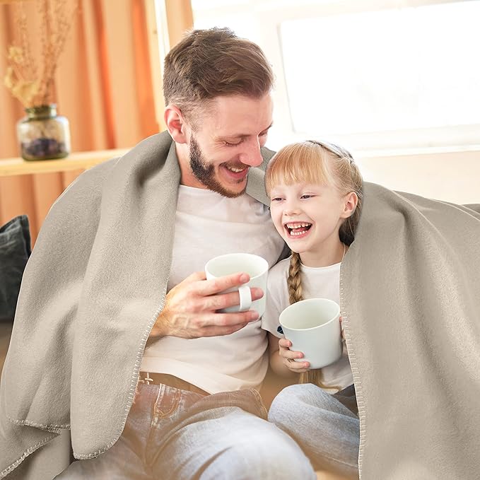 Special SG Glory Fleece Throw Blankets Bulk Fleece Blankets Solid Wholesale Lightweight Warm Soft for Pet Bed Sofa Couch Office Wedding Gifts Travel Seasons Beige and Pink 50x60 Inches Pack of 6