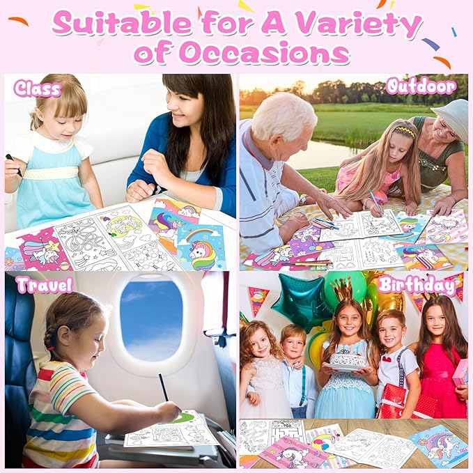 24Pcs Magic Horse Mini Coloring Books for Kids Party Favors Bulk Gift Small Art Unicorm Drawing Activity Book for Birthday Goodie Bags Stuffer Filler Holiday Kindergarten School Classroom Supplies