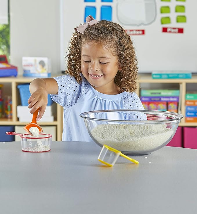 hand2mind Rainbow Fraction Measuring Cups, Fraction Manipulatives, Kids Measuring Cups, Baking Supplies For Kids, Visual Measuring Cups, Unit Fraction, For Kids Kitchen, Montessori Kitchen (Set of 4)