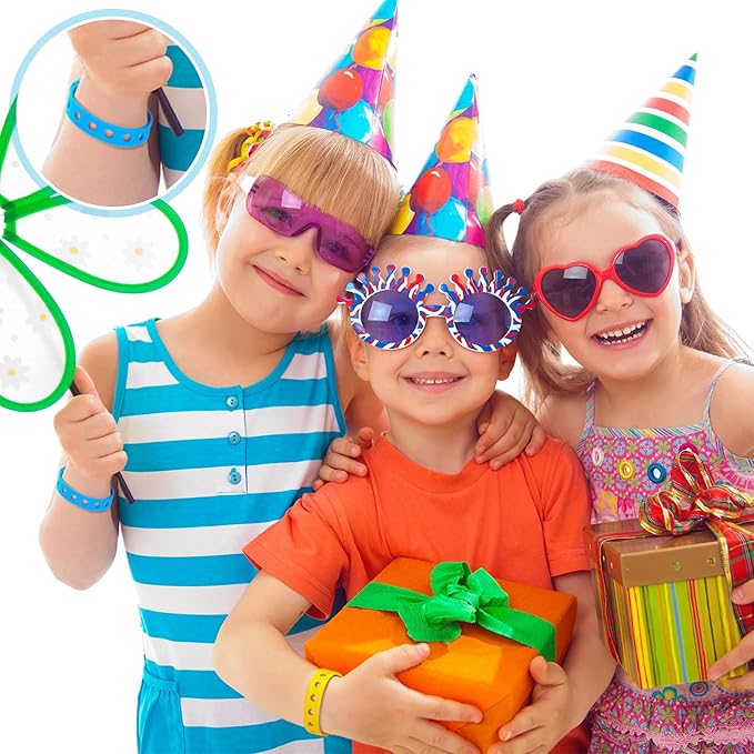 Aoriher 60 Pcs Silicone Charm Bracelet 7 Inch Charm Bracelet Christmas Stocking Stuffers for Kids Adjustable Silicone Wristbands Bulk for Party Supplies Gift(Multicolored)