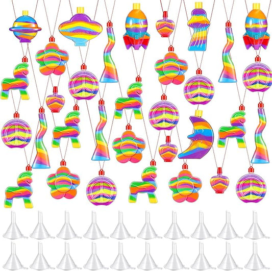 Libima 100 Pcs Sand Art Necklaces for Kids Bulk Sand Art Bottle, Colored Sand for Crafts Create Your Own Sand Art Sets for DIY Craft Making Classroom Activities Party Favors, Without Sand