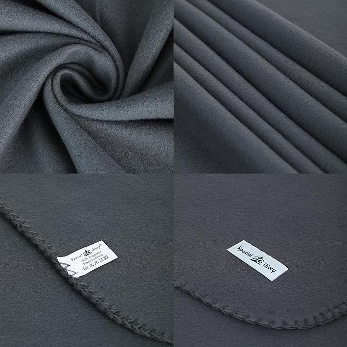 Special SG Glory Fleece Throw Blankets Bulk Fleece Blankets Solid Wholesale Lightweight Warm Soft for Pet Bed Sofa Couch Office Wedding Gifts Travel Seasons (Mineral Grey,Pack of 6 50x60 Inches)