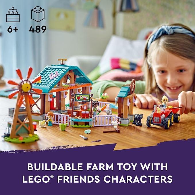 LEGO Friends Farm Animal Sanctuary Building Toys Set - Farm Toy Set with Tractor - Birthday Gift Idea for Kids, Girls & Boys, Ages 6+ - Includes 3 Minifigures & 5 Farm Animals - 42617