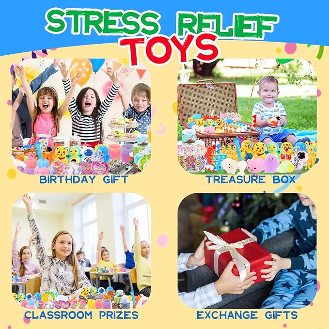 70 Pcs Party Favors for Kids 3-5 4-8 8-12 Treasure Chest Carnival Prizes Box Toys for Classroom, Pinata Filler Goodie Bag Stuffers for Birthday Party, Bulk Small Fidget Toys Pack for Boys Girls
