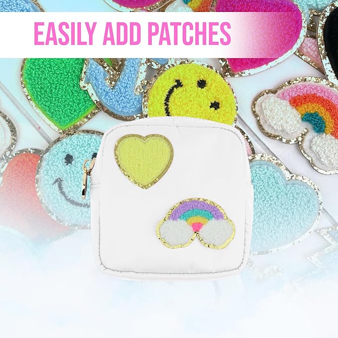 DANCOUR Nylon Makeup Bags for Women Large Preppy Travel Toiletry Pouch Cosmetic Bag Makeup Organizer